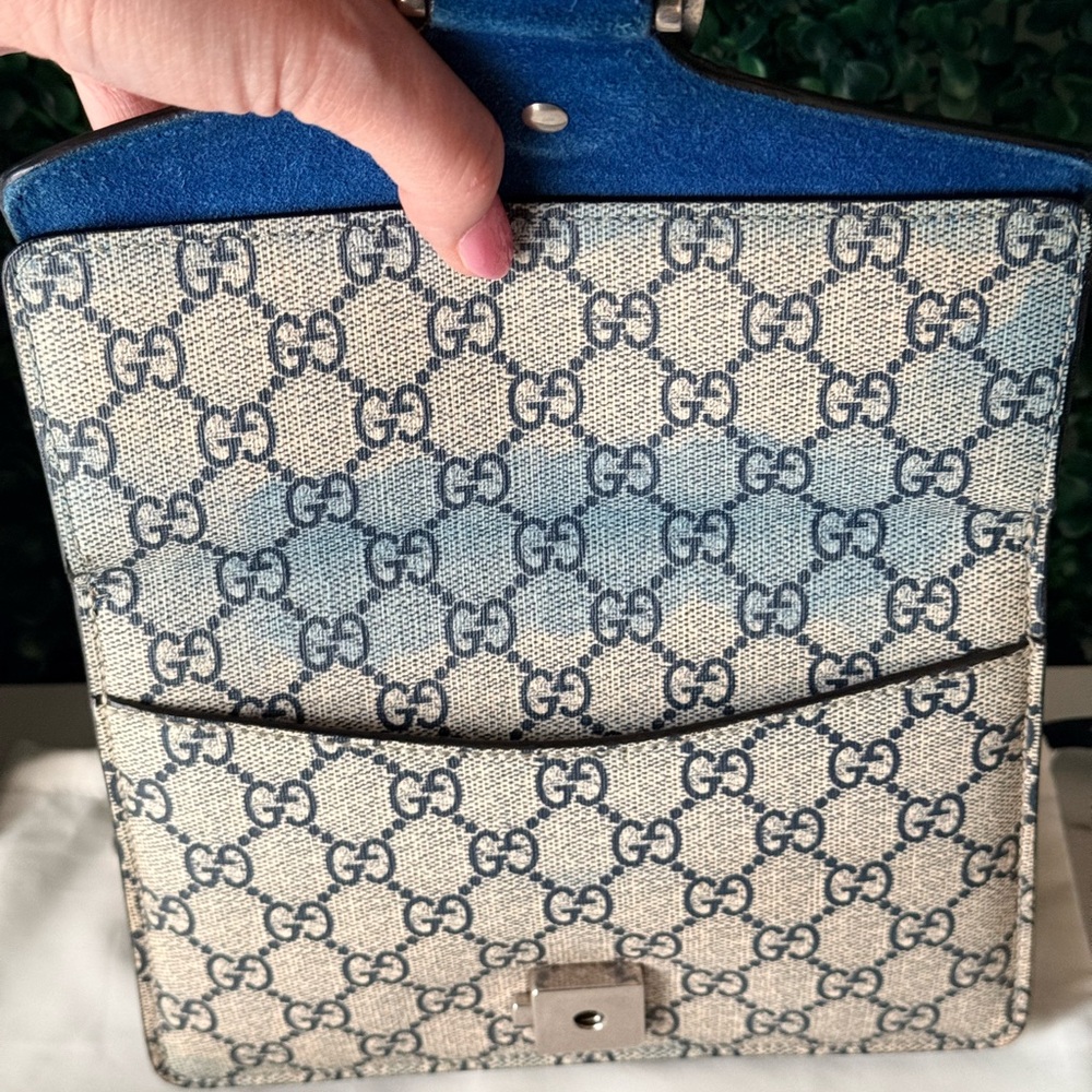 100% Authentic Gucci Blue Floral GG Supreme Bag - Picture 11 of 12